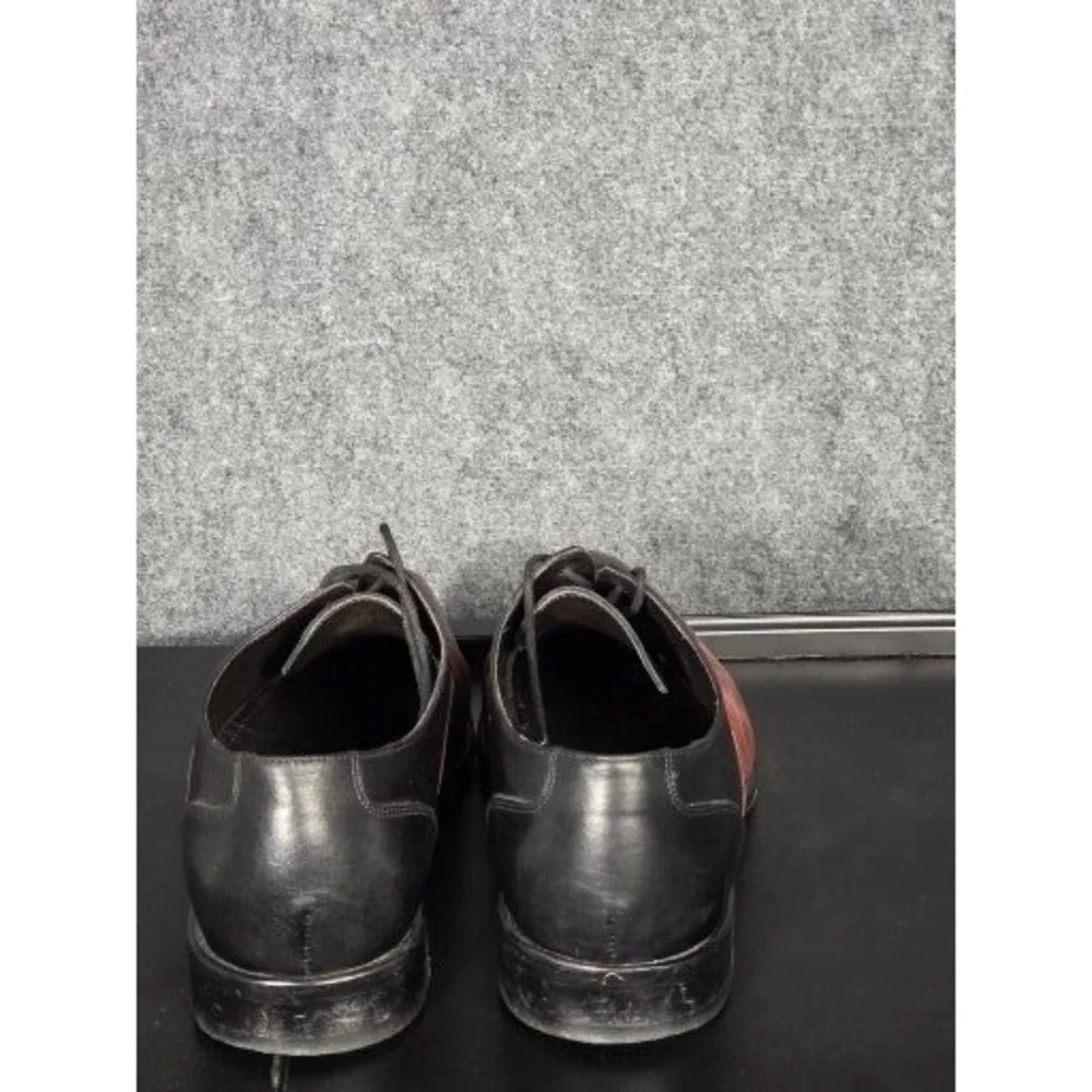 Paul Fredrick Mens Size 11 Leather Upper Oxford Dress Shoes Black Red Made Italy